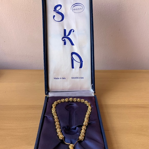 ANTIQUE VINTAGE SWAROVSKI LARGE NECKLACE JEWELRY PRESENTATION BOX